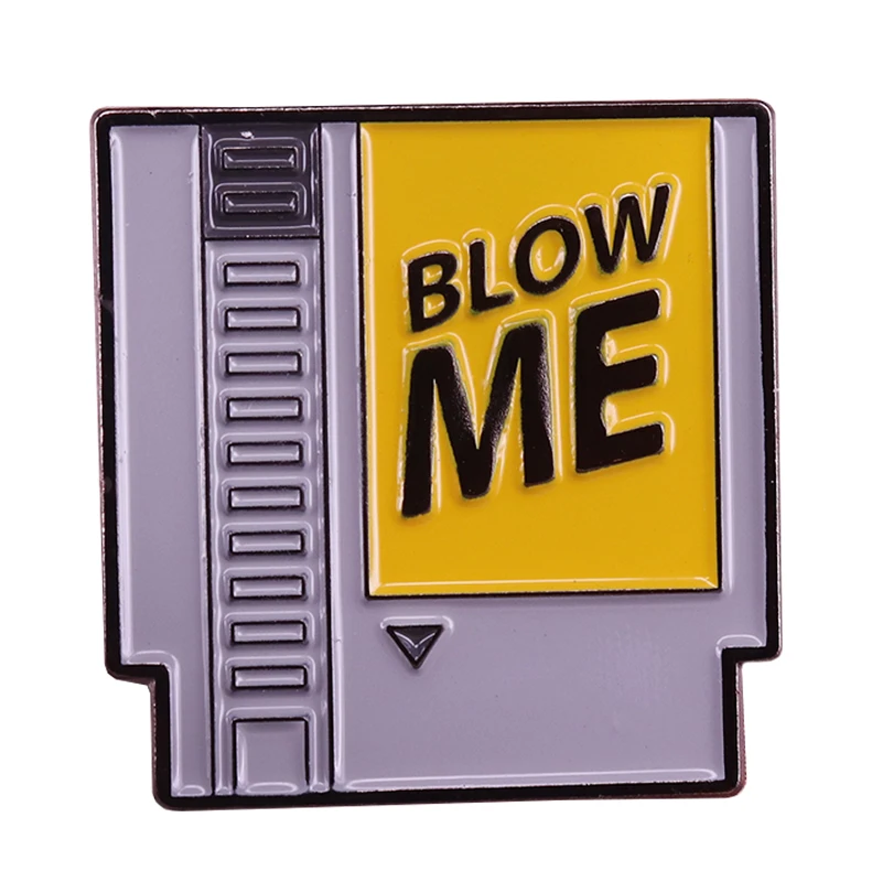 Blow me эмалированная булавка Ретро Nintendo картридж брошь смешной геймер подарок 80s