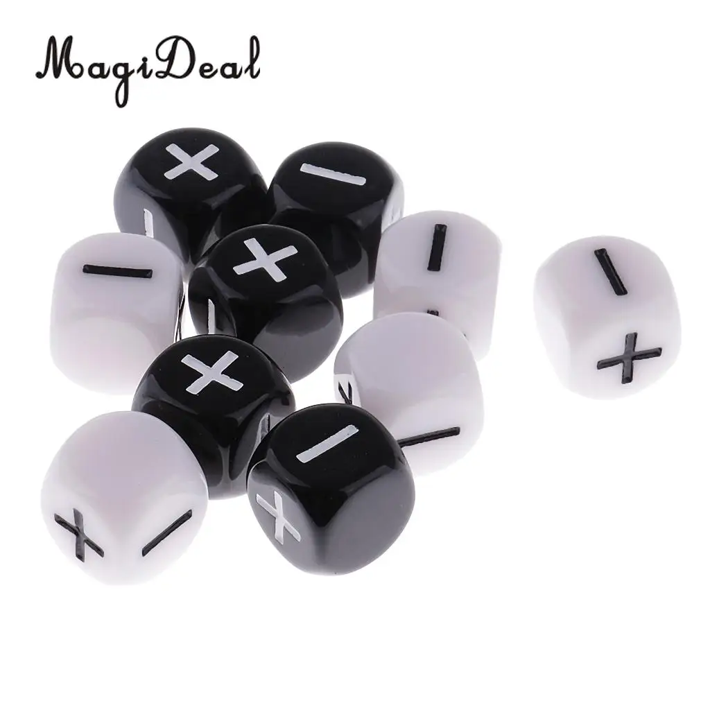 10 шт. пластиковые 6 сторонние игральные кости минус плюс D6|plastic dice|high quality diceparty dice |