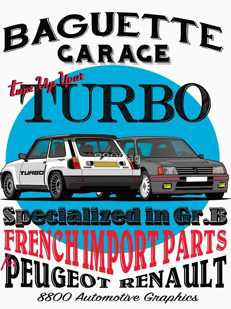 2019 Новейшая модная Раллийная Группа B 205 Turbo 16 Renault 5 Group Классическая футболка с