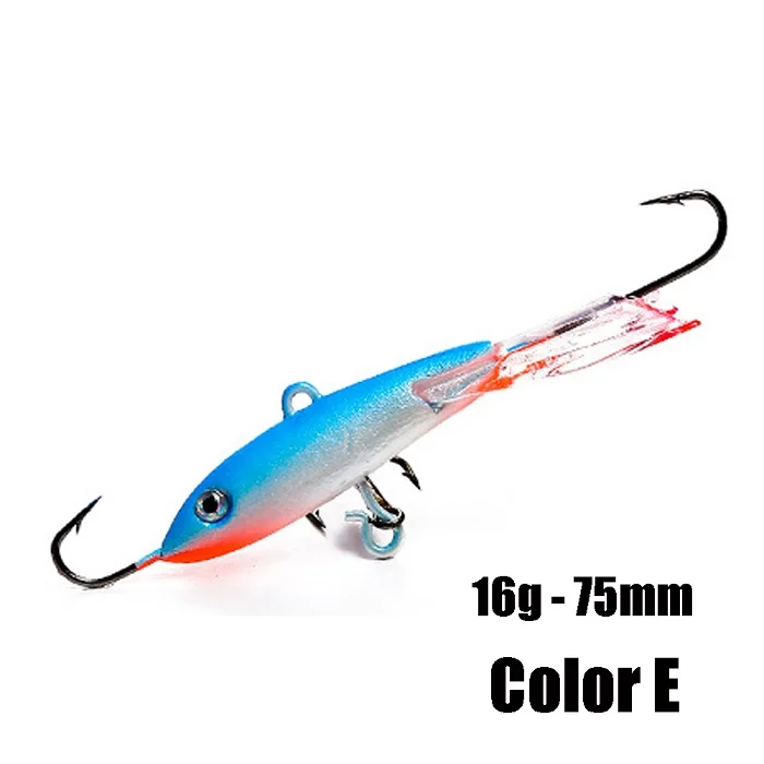 Color E - 16g 1 шт., приманка для зимней рыбалки, приманка для подледной рыбалки, джиг, приманка 16 г-75 мм/22 г-76 мм, балансировочные рыболовные крючки, свинцовая жесткая приманка для наживки на крючок - Цвет: Color E - 16g