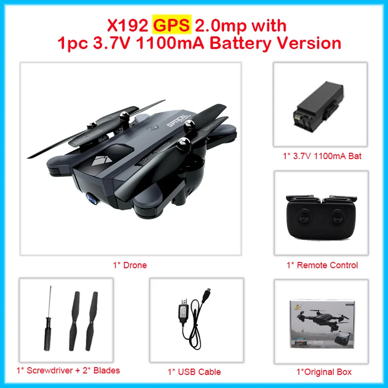 X192-1100mA-1B WI-FI fpv-камера на дроне gps F196 X192 20 минут длинные Летающий оптического потока Дроны с камерой HD RC вертолет V SG900 Syma x5C игрушки - Цвет: X192-1100mA-1B