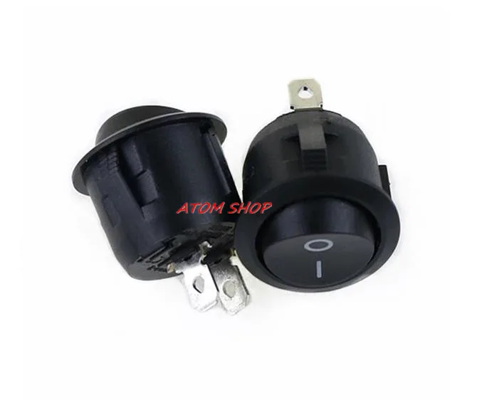 5 x KCD1-2 круглый черный 2 Pin SPST ВКЛ-ВЫКЛ кулисный переключатель лодки 12V оснастка+ водонепроницаемое пальто YUANZUO