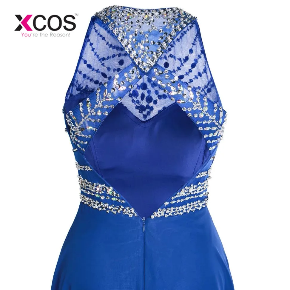 XCOS Красный Кристалл Топ длинное платье для выпускного вечера халат De Soiree