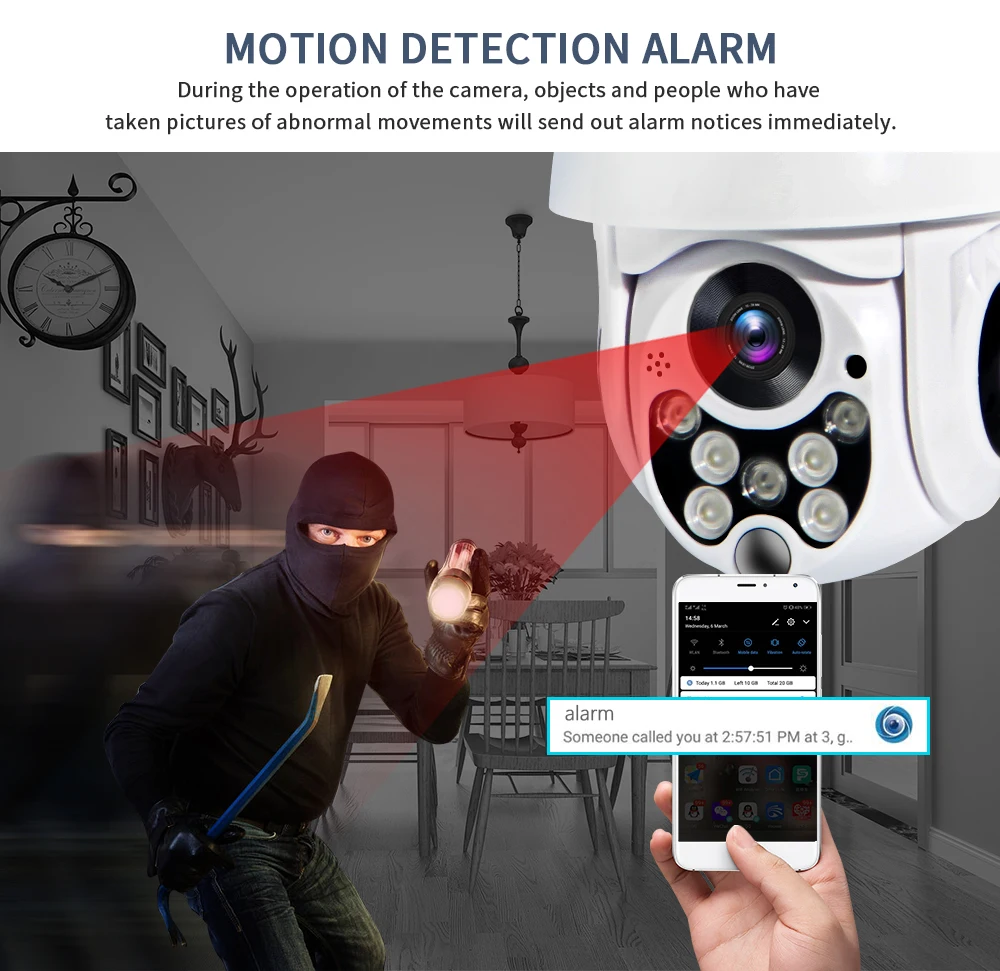 SECTEC 1080P PTZ IP камера с автоматическим отслеживанием Скорости Купола WiFi