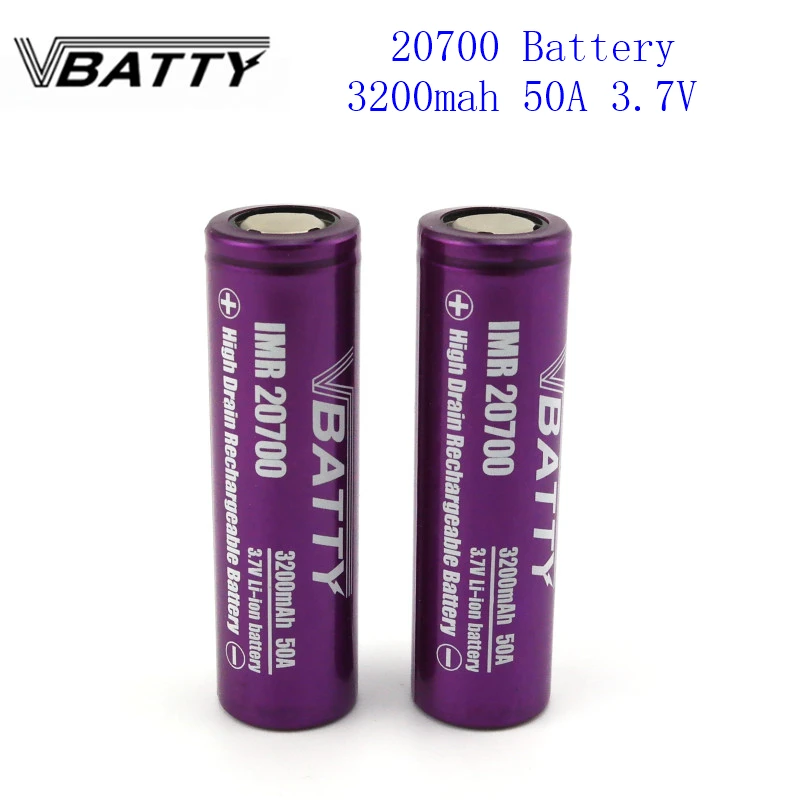 1 7 шт./лот хит продаж Vbatty 20700 аккумулятор 3200 мАч 50A 3 в литий ионная аккумуляторная