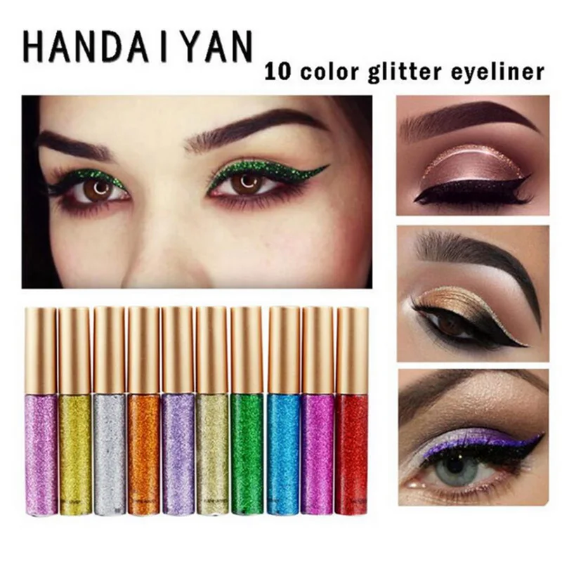 Жидкая блестящая подводка для глаз тени век блестящие водонепроницаемые