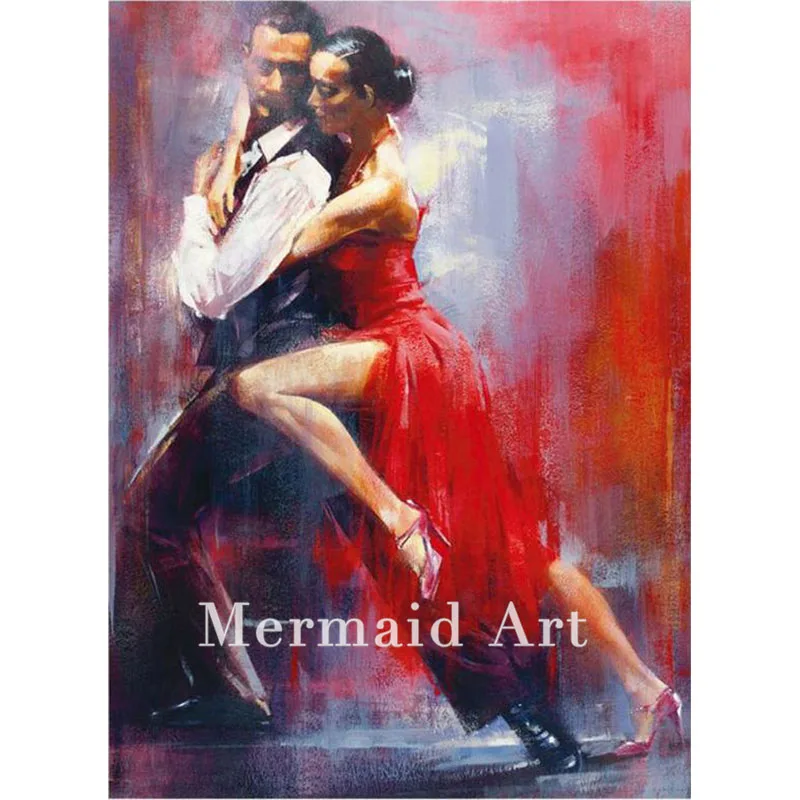 

Handmade Canvas Man Abstract Woman Modern Tango Dancing Couple Oil Paintings