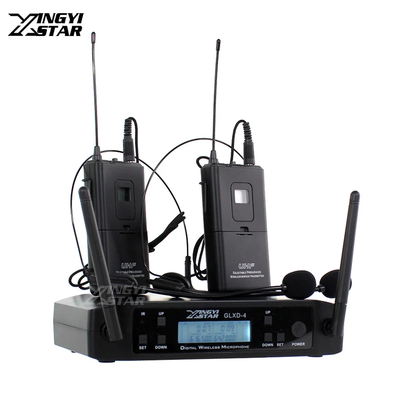 GLXD24 GLXD4 Профессиональный UHF беспроводной микрофон Система гарнитура микрофон беспроводной приемник для караоке домашняя сценическая церковь