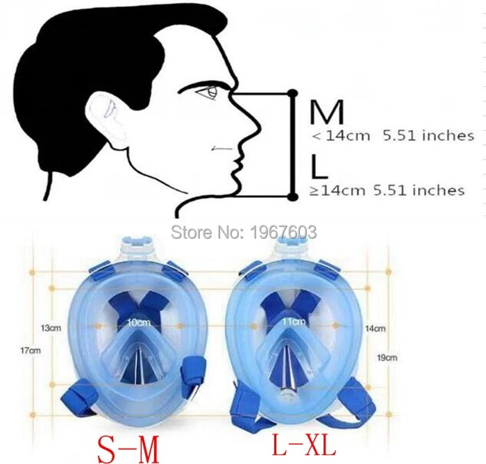Маска для лица с защитой от тумана цельная Для Сноркелинга набор