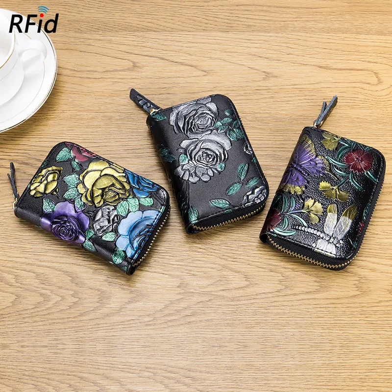 Женский бумажник из натуральной кожи с отделением для кредитных карт модный