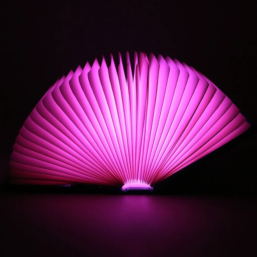 Coquimbo USB Rechargeable LED Foldable Book Lights Magnetic Pages Folding Led Book Shape Creative Table Lamp Colorful Lighting