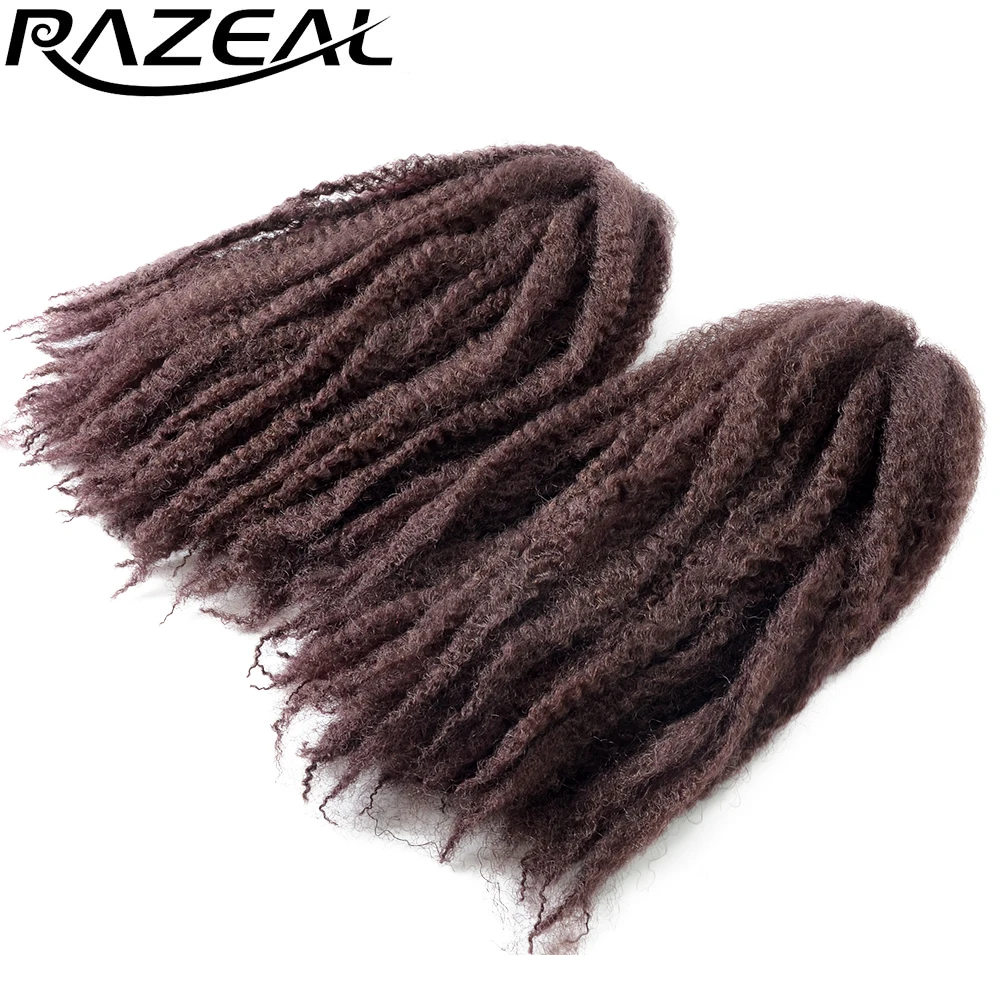 

Razeal 18" 65grams pure color Synthetic Marley Hair Extension Afro Kinky Crochet Hair Braiding High Temperature Fiber