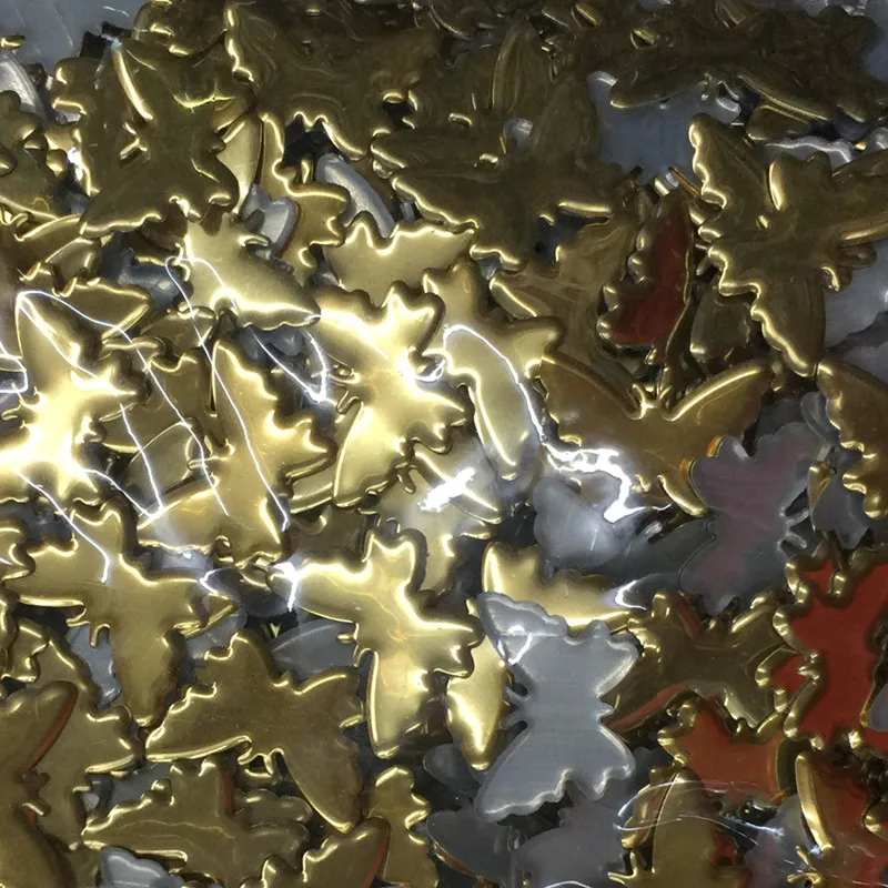 500 шт./лот 10*13 мм шпильки в форме бабочки с плоским лицом золотой горячей