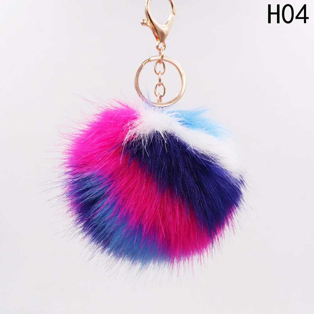 Милый кроличий мех цвет раньше брелок-цепочка мультяшный дизайн подвеска для