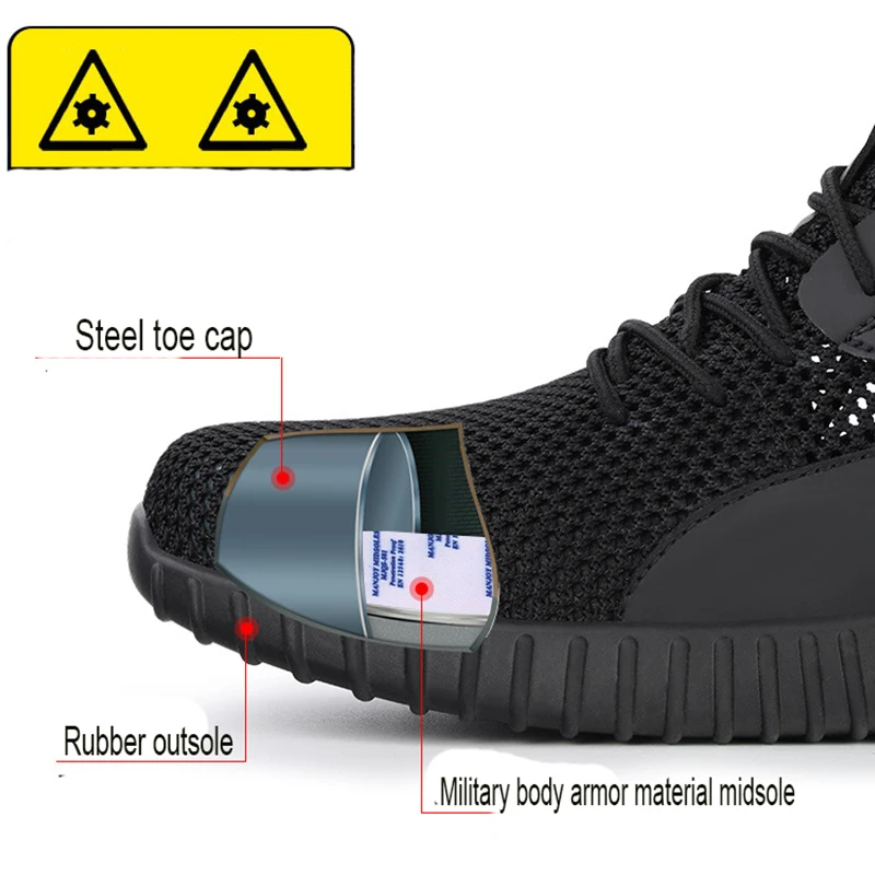 Обувь для страхования труда мужская летняя Нескользящая дышащая удобная Рабочая