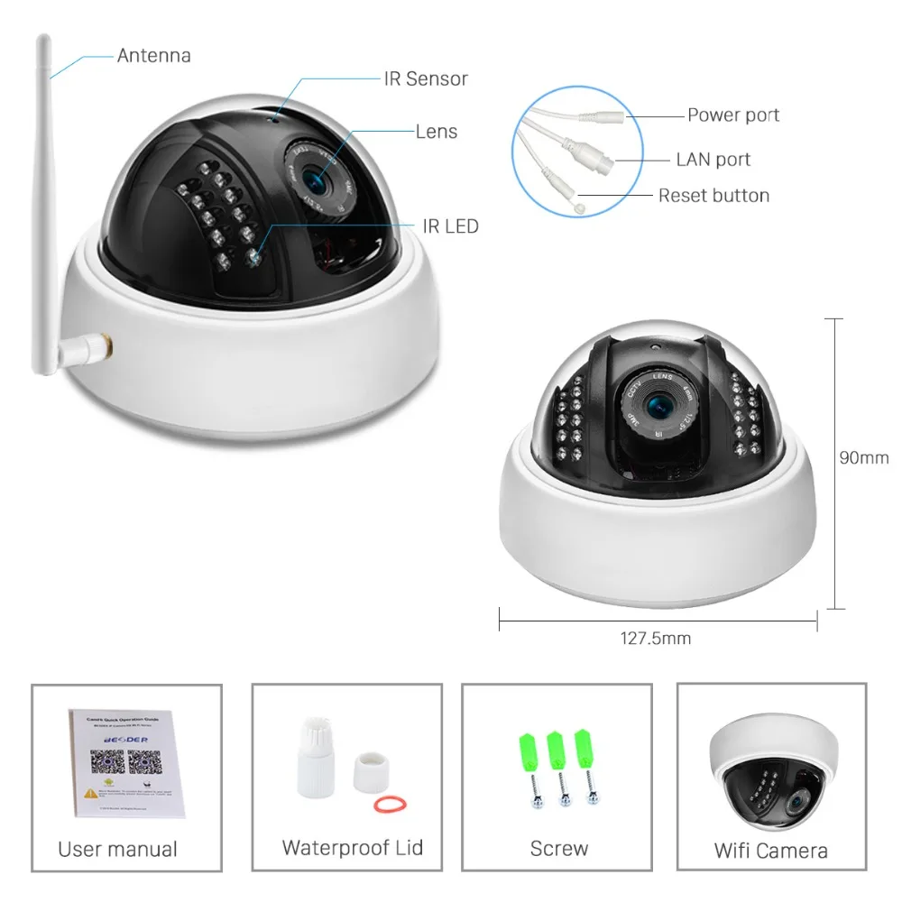 ANBIUX, Full HD, 1080 P, водонепроницаемая, Wi-Fi, ip-камера наблюдения, уличная камера безопасности, ночное видение, облачное хранилище, CCTV камера