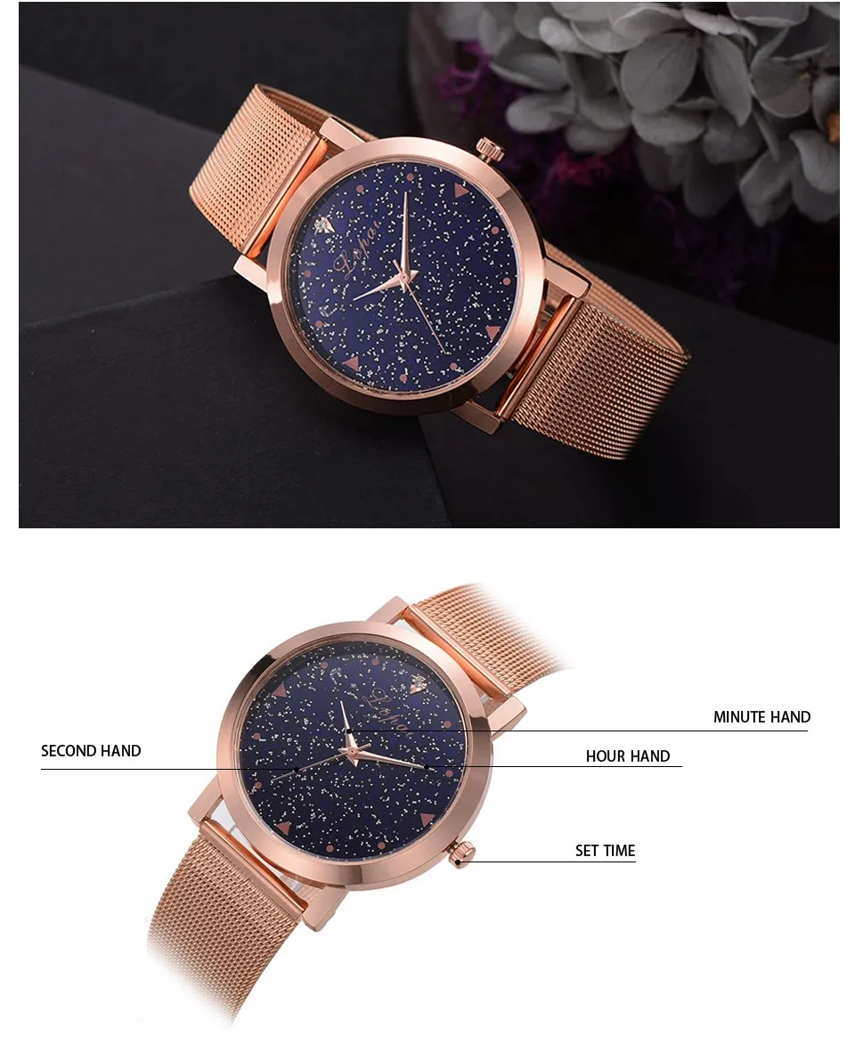 Women Dress Watches Rose Gold Stainless Steel Lvpai Brand Fashion Ladies Wristwatch Creative Quartz Clock Luxury Watches D35