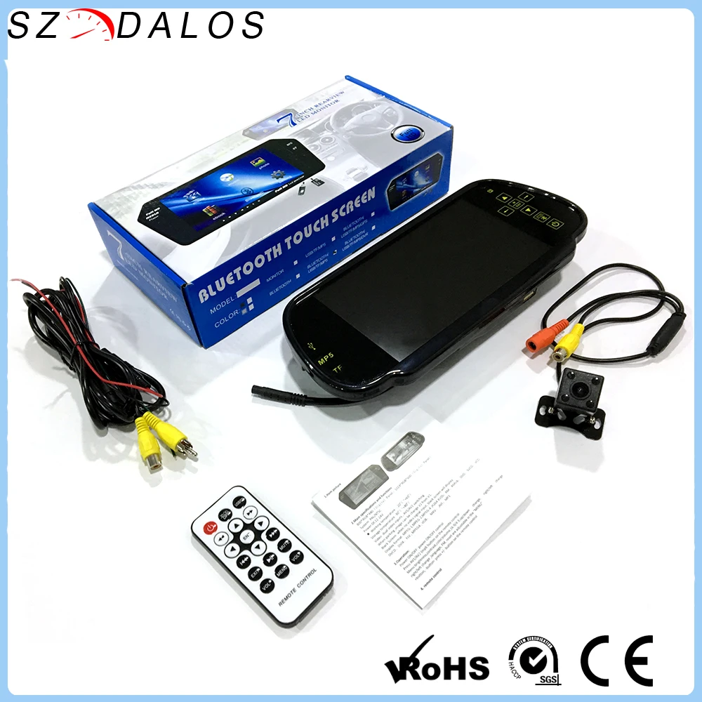 Оригинальный Авто зеркалом заднего вида для android IOS Bluetooth MP5 Стекло 7 дюймовый