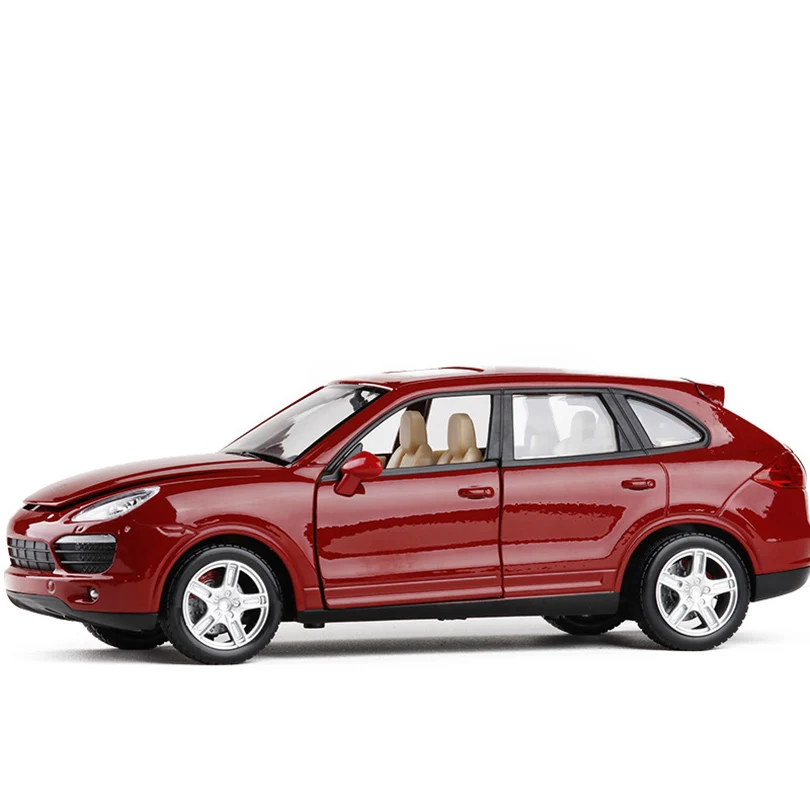 1/24 моделирование Cayenne SUV игрушка бронированный автомобиль модель сплав детская игрушка Подлинная Лицензионная коллекция подарок акустооптика - Цвет: Красный