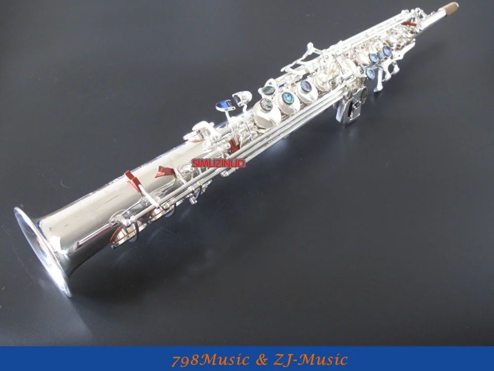 Посеребренный прямой Bb Сопрано саксофон Sax key новый чехол|soprano saxophone|saxophone soprano