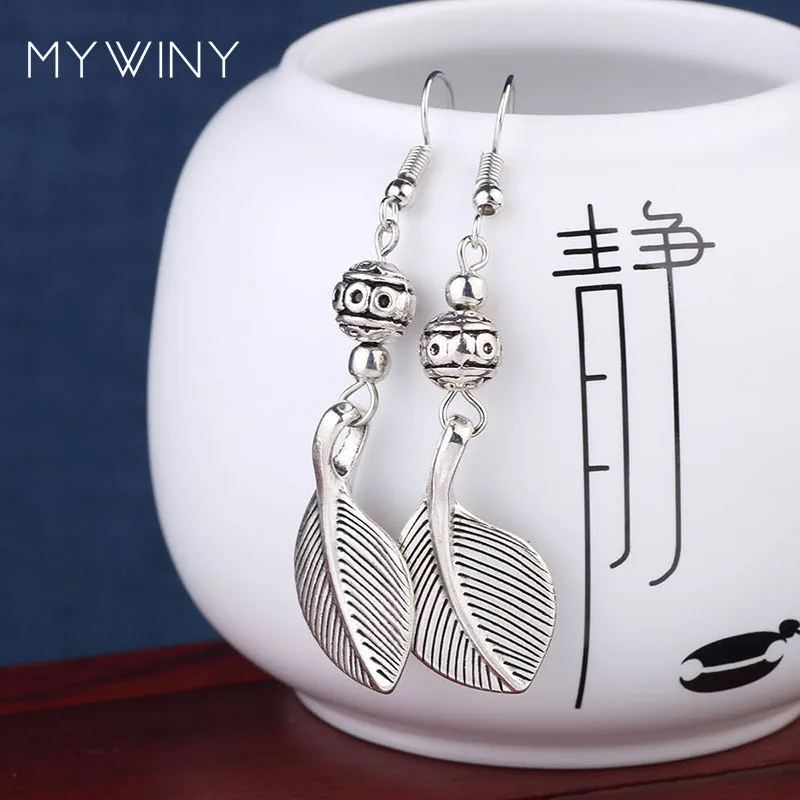 Модные Винтажные серьги подвески тибетские с серебряным покрытием в этническом