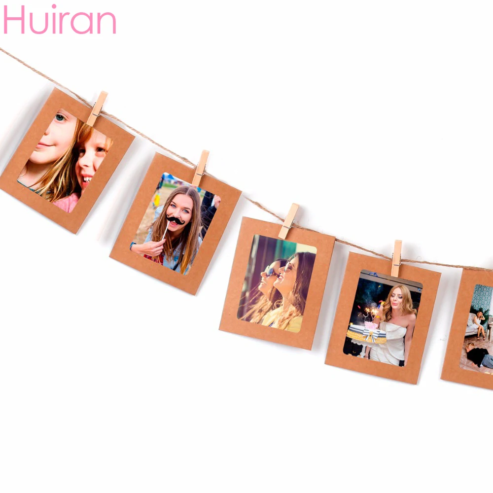 HUIRAN 10 шт. черно белая крафт фоторамка для свадебной вечеринки декор спальни