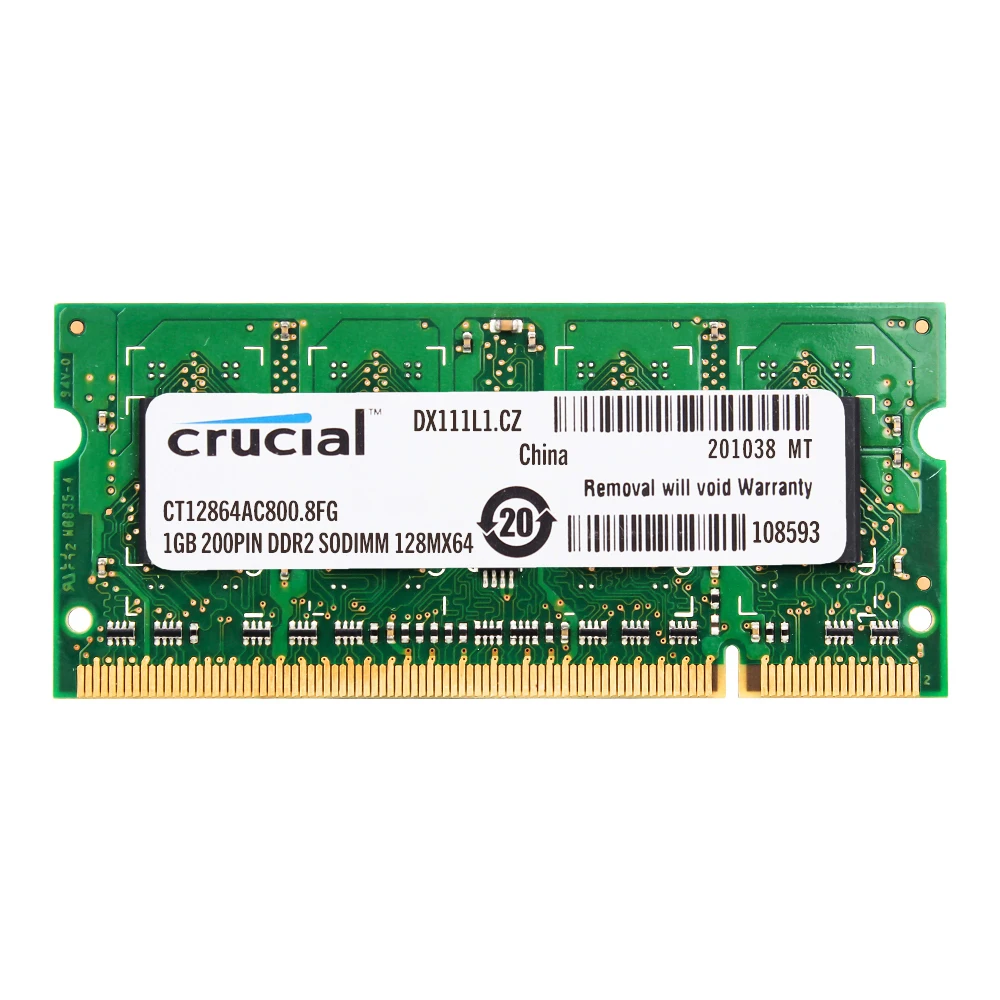 Память для ноутбука Crucial DDR2 800 МГц 1 Гб 2 8 в CL6 200pin ОЗУ ddr2 ГБ = шт. * PC2-6400SS |