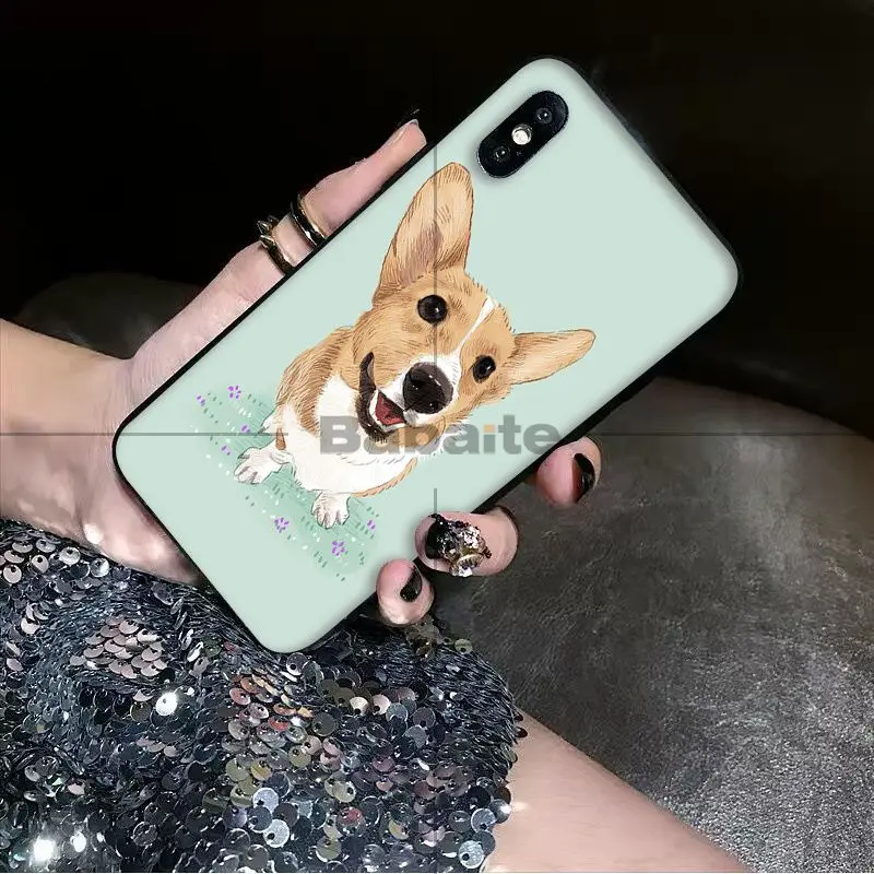 Babaite милый чехол для телефона с собачкой из мультфильма корги, новинка, черный чехол для телефона для iPhone 8, 7, 6, 6S Plus, X, XS, MAX, 5, 5S, SE, XR, чехол для мобильного телефона