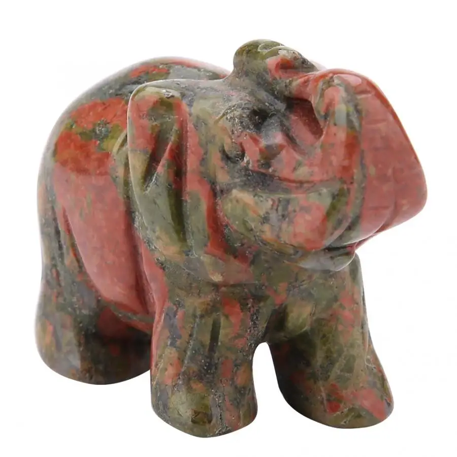 1 5 дюймов повезло драгоценный камень слонов Статуи дома автомобиля Feng Shui фигурка