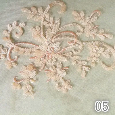4 шт./кружево на свадебном платье, цветы, ручная работа, шитье, декоративные аксессуары 22*14,5 см RS1633