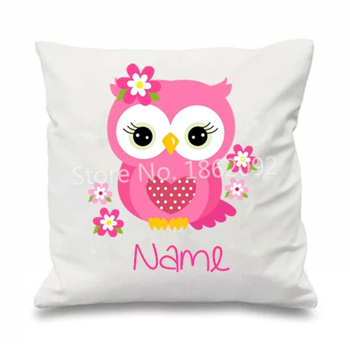 Наволочка для подушки розовая сова персонализированный Чехол с милыми совами