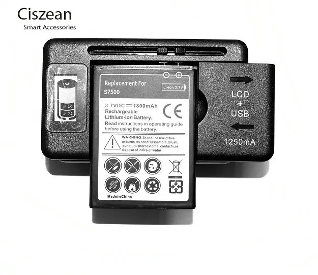 Сменный аккумулятор Ciszean 1x1800 мАч EB464358VU + зарядное устройство для Samsung Galaxy Y Duos S6102