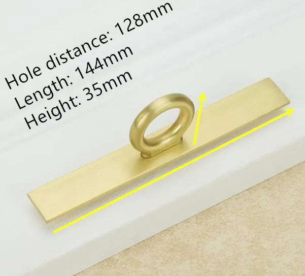 hole distance 128mm LCH цинковый сплав, матовый золотой медный цвет, китайский стиль, ручка для шкафа, выдвижная ручка, дверная ручка, мебельная фурнитура - Цвет: hole distance 128mm