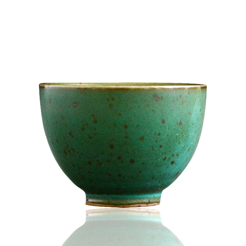 75ml Japanese Style Yao Bian Cu Tao Porcelain Tea Cup With Round Shaped White Green | Cups &amp Saucers