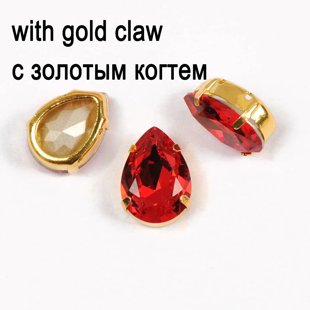 crystal with gold 4320 Olivine K9 хрустальные каплевидные грушевидные стразы, заостренные сзади камни со стразами, хрустальные камни для украшения одежды - Цвет: crystal with gold