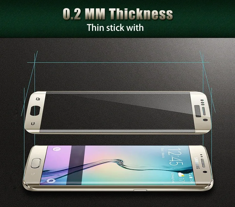 0 2 мм полный экран закаленное стекло для Samsung Galaxy S6 Edge/S6 Edge Plus Screen Protector 3D изогнутые