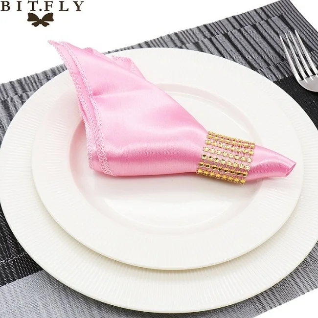 Light Pink 50 шт. 50 см свадебные салфетки для стола квадратная атласная ткань салфетка ткань карман платок для дня рождения дома вечерние отель золотой белый - Цвет: Light Pink
