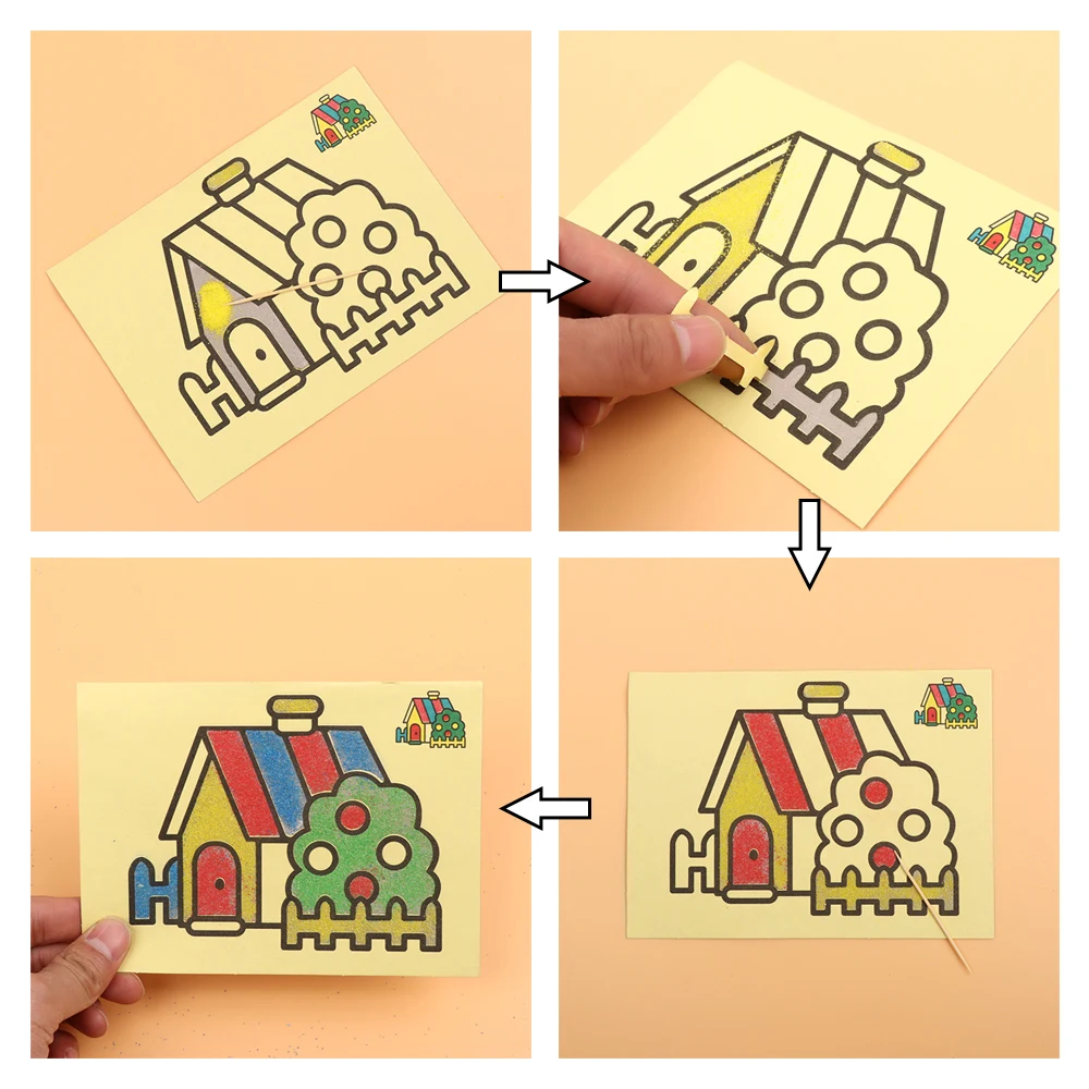 5 шт./лот DIY раскраска на основе песчаной живописи креативные игрушки для