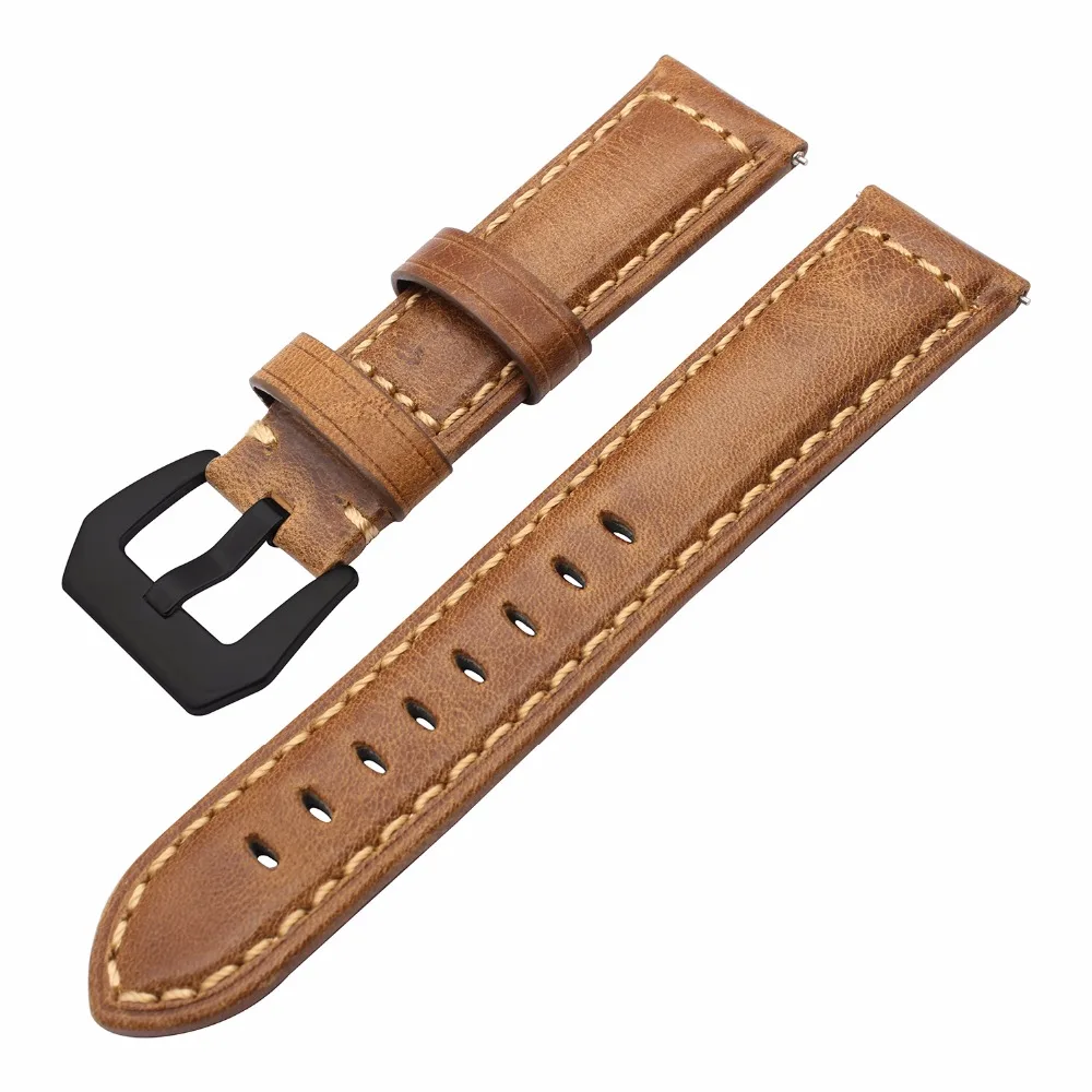 

Vintage Genuine Leather Watchband for Samsung Gear S3 Classic Frontier Sports R760/R770 Crazy Horse Strap Steel Clasp Watch Band
