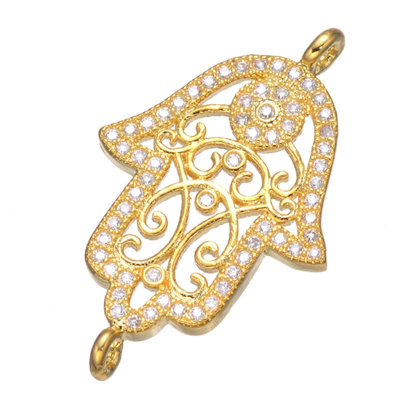 5 шт. винтажные циркониевые Подвески Hamsa для браслетов и ожерелий Сделай Сам