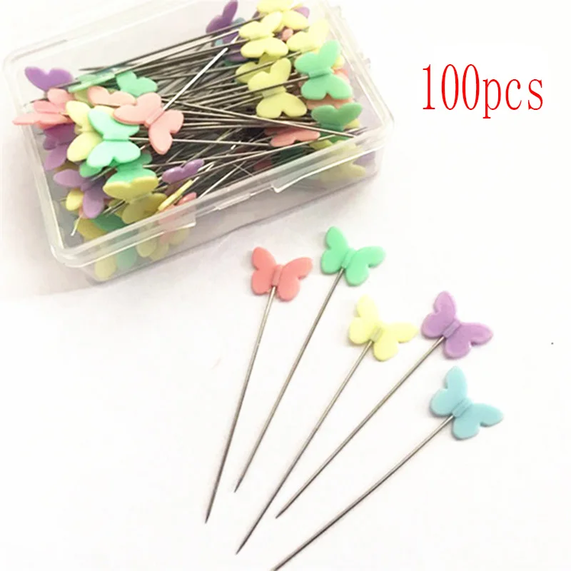 butterfly-100 Embroidery Patchwork Pins Dressmaking Pins Accessories Tools Sewing Needle DIY Sewing Accessories Stainless Steel - Color: butterfly-100