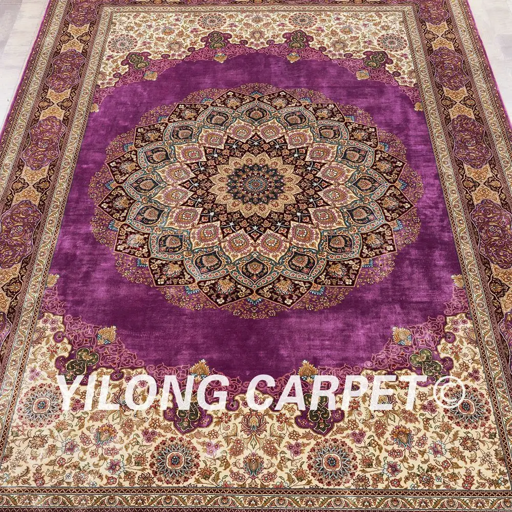 Yilong 6 'x 9' Vantage турецкие шелковые ковры фиолетовый ковер для спальни персидский