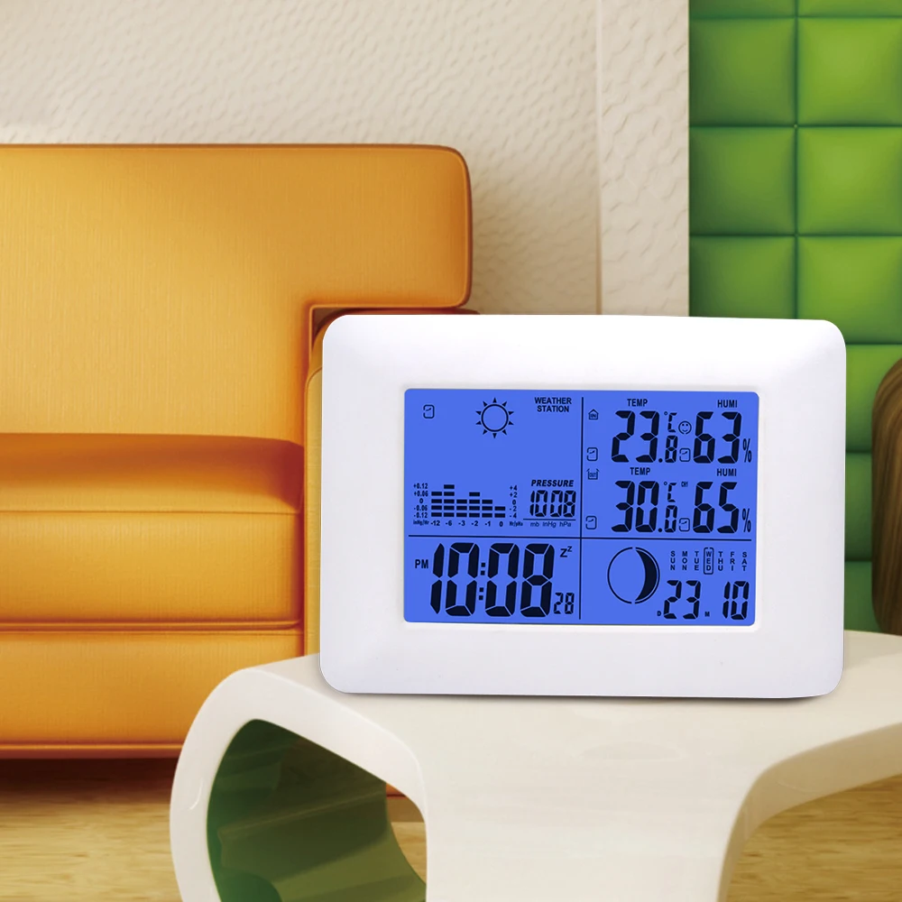 DYKIE Синяя подсветка RF Цифровая беспроводная метеостанция с крытым наружным