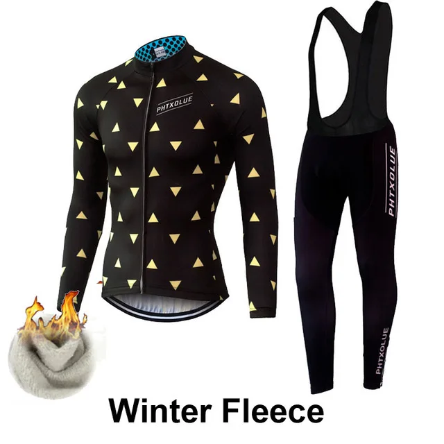 Winter Fleece 13 Phtxolue зимний термальный флисовый комплект велосипедной одежды Майо Ropa Ciclismo Invierno MTB велосипедные майки велосипед спортивная одежда - Цвет: Winter Fleece 13