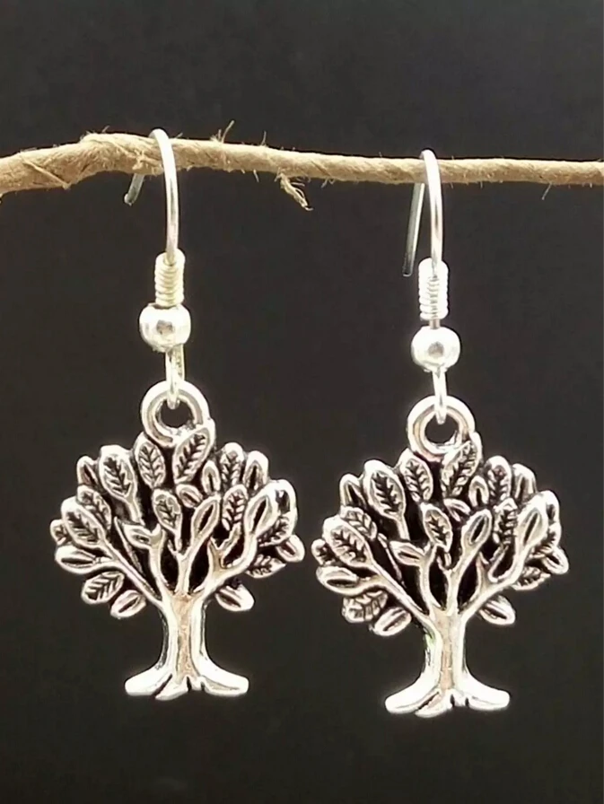 Популярные Модные ювелирные изделия серьги сплав лес Дерево жизни