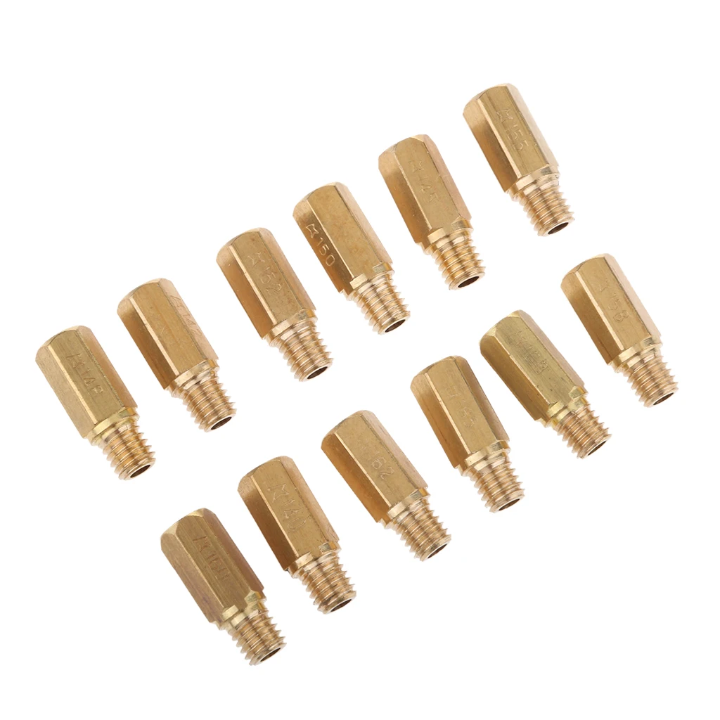 12 pieces Copper Carburetor Main Jet Kit for Keihin PWK FCR OKO KOSO - 140.142.145.148.150.152.155.158.160.162.165.168 | Автомобили и