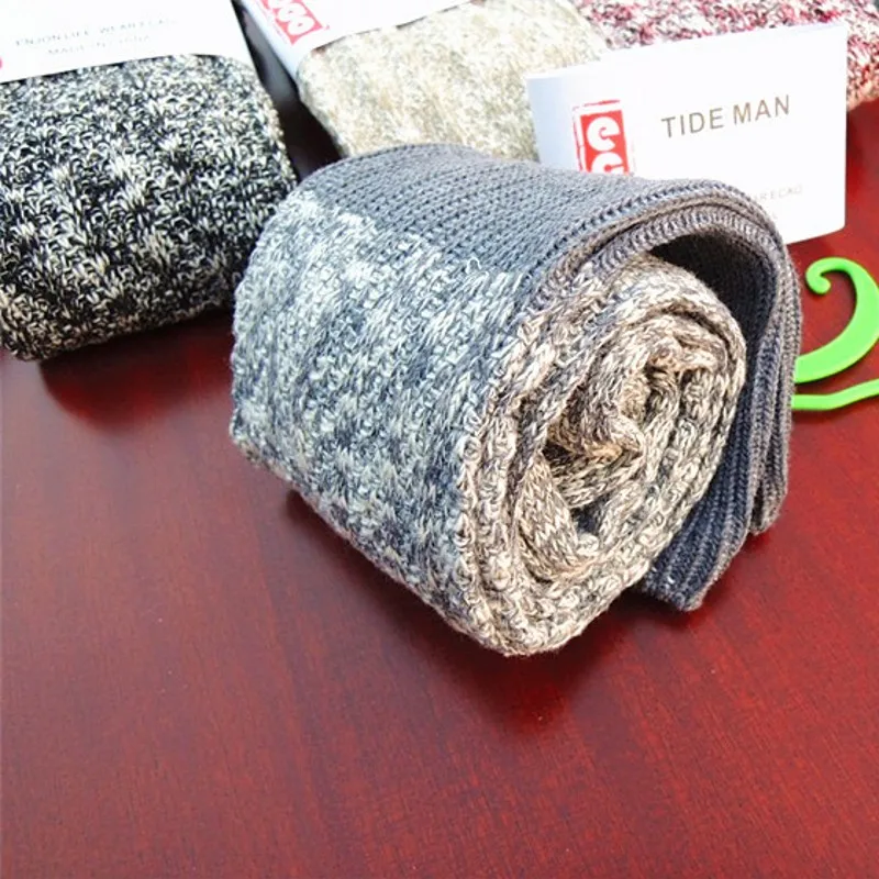 Японские модные махровые гольфы длинные вязаные шерстяные теплые чулки Kniekousen