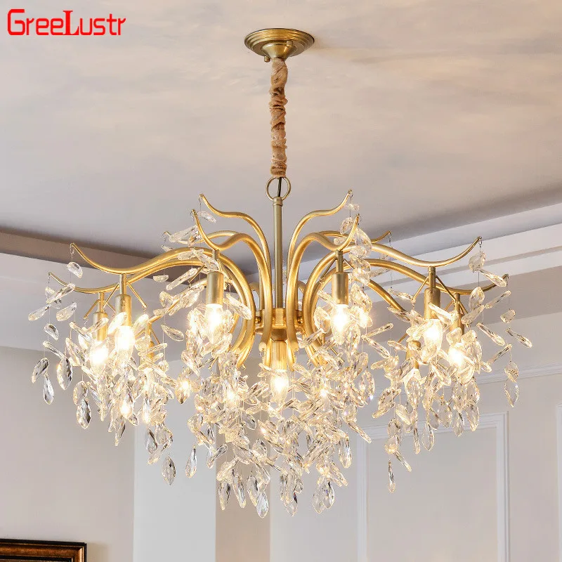 2019 роскошный хрустальный подвесной светильник E14 LED lustres de cristal крытый свет для