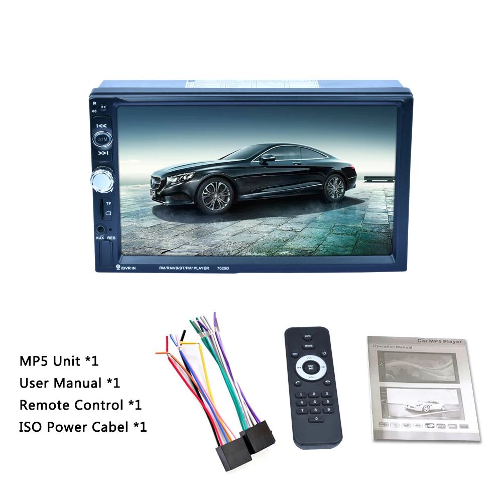 HEVXM 2 Din Универсальное автомобильное радио 7 ''HD сенсорный экран MP5 плеер Bluetooth
