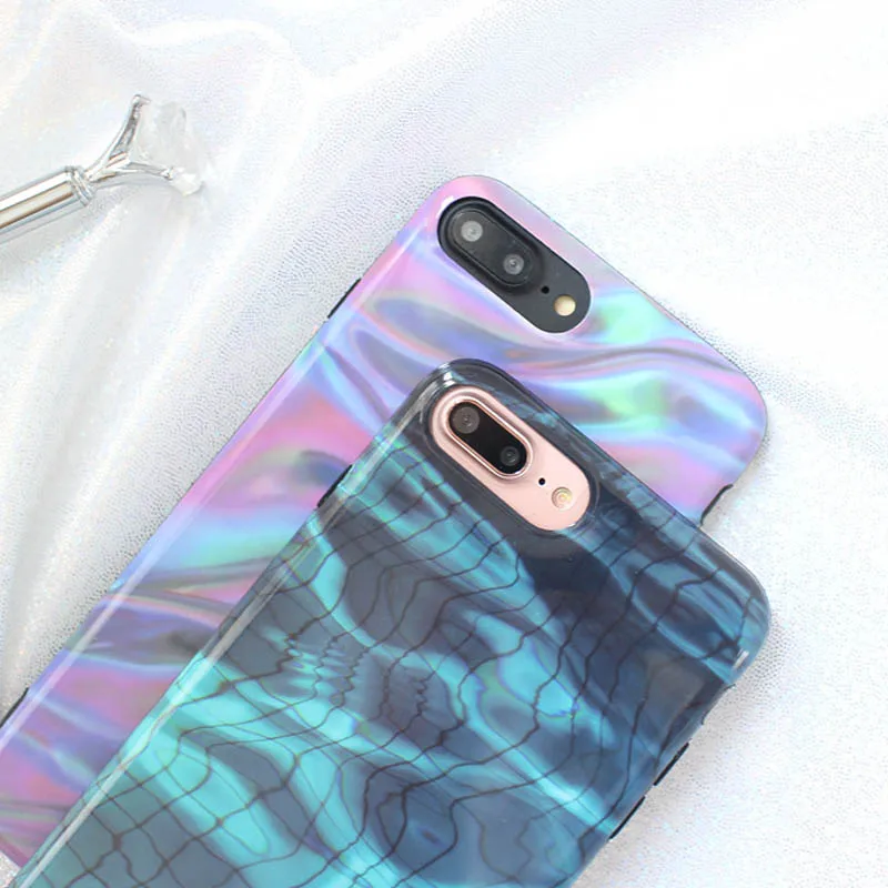 Jiban волна воды Phantom лазерный Телефон чехол для iPhone 7 плюс Мягкие TPU IMD задняя крышка